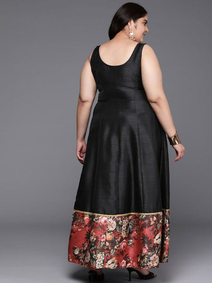 Ahalyaa Women's Traditional wear Ethnic Dress - Black
