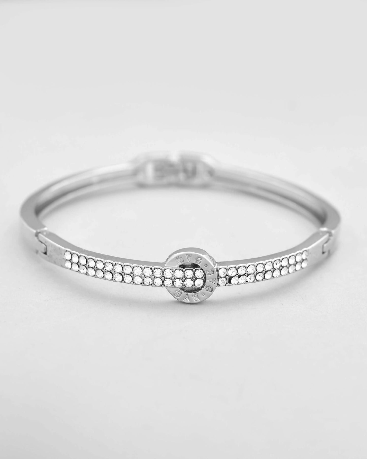 VOJ Silver Plated AD Crystals Studed Bracelet