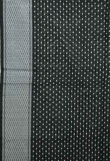 Mominos Fashion Moeza Handloom Cotton Black Dot Dupatta