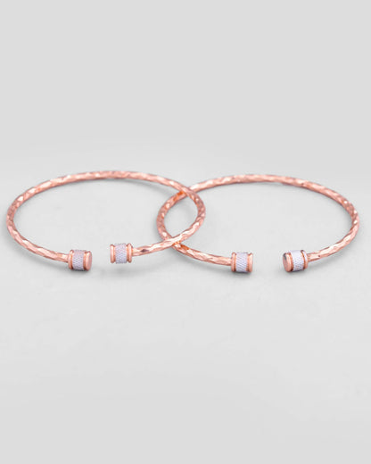 VOJ Set of 2 rose Gold Dual Toned Designer Bangles