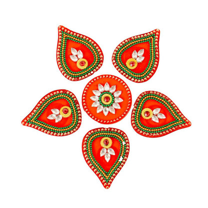 Kundan HandiKrafts Tilak Shaped Rangoli Pink (Baby)