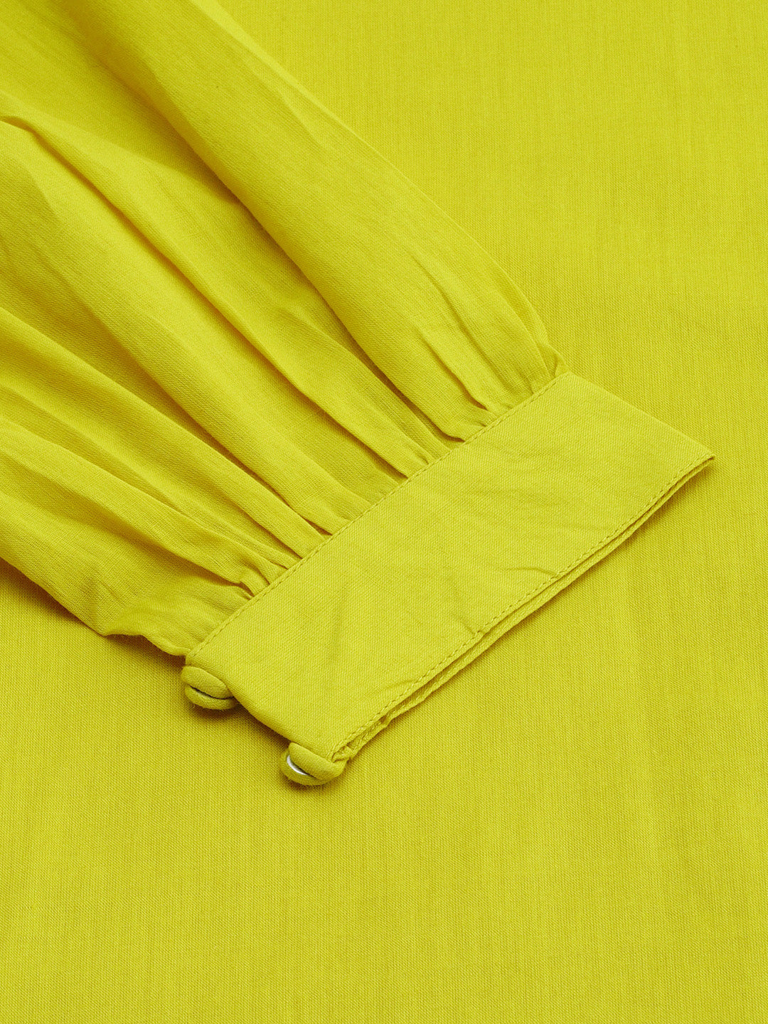 Janasya Women's Mustard Cotton Solid Drop-Waist Western Dress