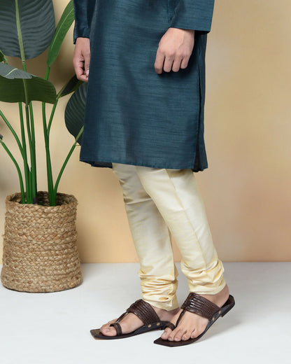 Stepsoft Men'S Brown Sqaure Toe Kolhapuri Chappal | Handcrafted Leather Slip-On Ethnic Footwear