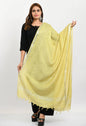 Mominos Fashion Moeza Women's Linen Cotton Silver Border Lemon Yellow Dupatta