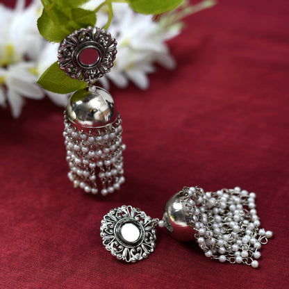 Mominos Fashion Johar Kamal Women's Earrings With Pearls Jhumkas