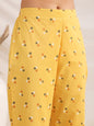 Janasya Gathering Cambric Mustard Geometric Band Collar Co-Ords