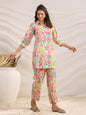 Janasya Multicolour Cambric Floral Co-Ords