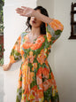 Janasya Multicolour Cambric Floral Dress
