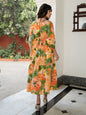 Janasya Multicolour Cambric Floral Dress