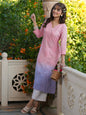 Janasya Bright Cotton Ombre Straight Kurta