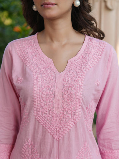 Janasya Bright Cotton Ombre Straight Kurta