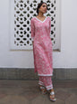 Janasya Pink Cambric Floral Kurta Set