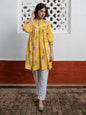 Janasya Light Cotton Tropical Gathered Tunic