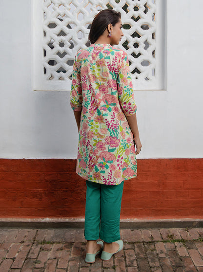 Janasya From Style Master Cotton Floral A-Line Tunic