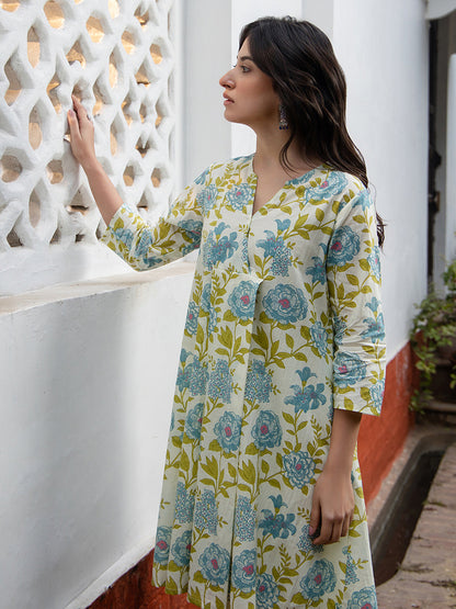 Janasya From Style Master Cotton Floral Regular Tunic