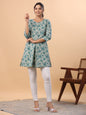 Janasya Sage Cambric Floral Tunic