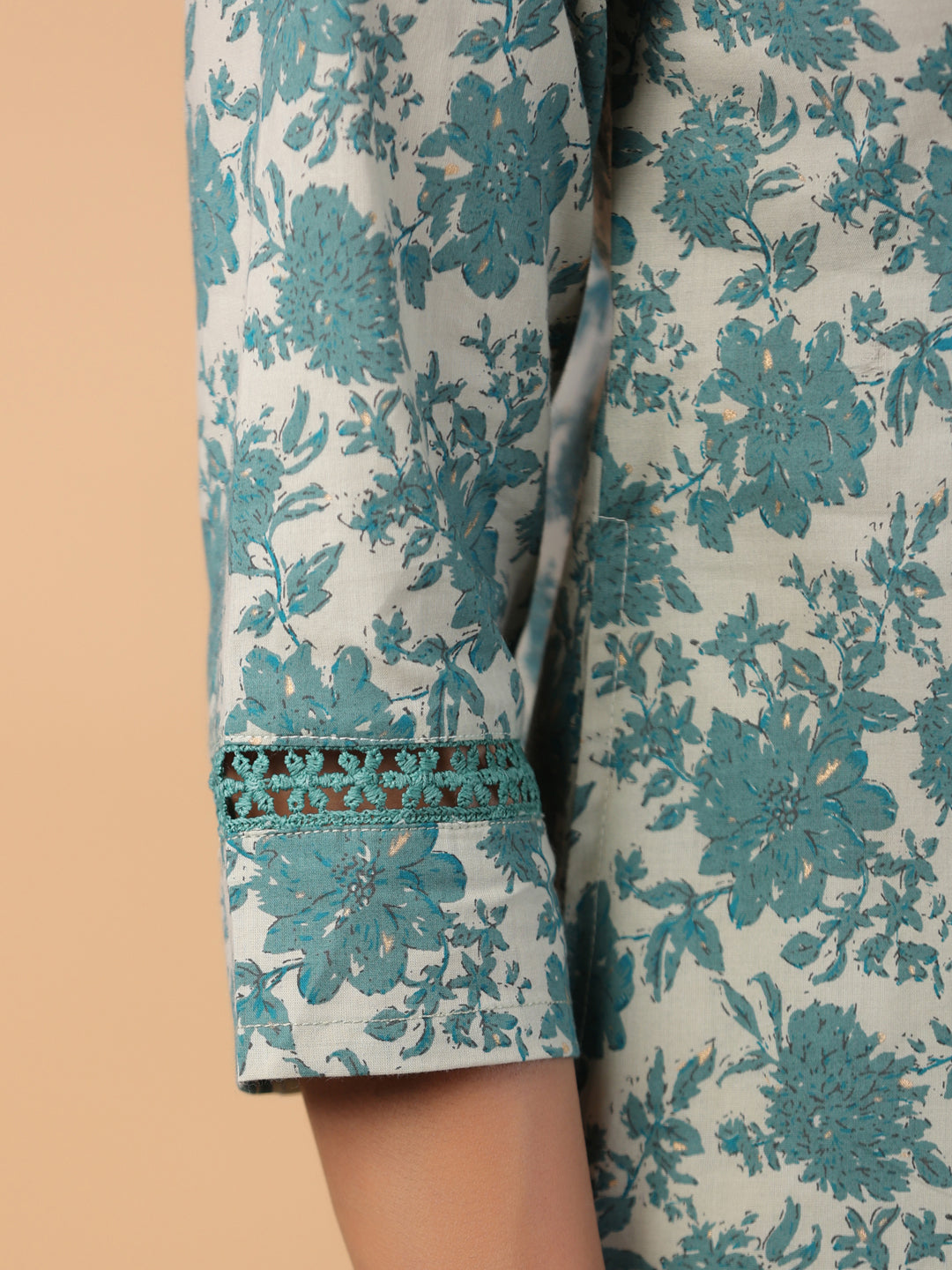 Janasya Light Cotton Floral A-Line Tunic
