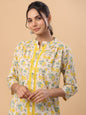 Janasya Beige Cambric Floral Tunic