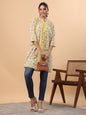 Janasya Beige Cambric Floral Tunic