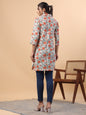 Janasya Cream Cambric Floral Tunic