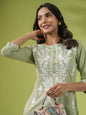 Janasya Sage Cambric Embroidered Tunic