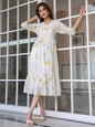Janasya Light Georgette Floral Tiered Dress
