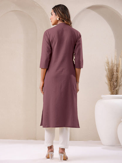 Janasya Light Cotton Solid Straight Kurta