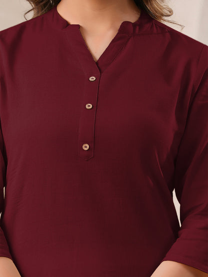 Janasya Light Cotton Solid Straight Kurta