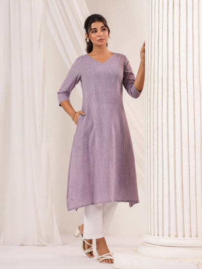 Janasya Light Cotton Solid Straight Kurta