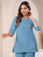 Janasya Light Cotton Solid A-Line Top