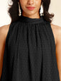 Janasya Black Dobby Chiffon Self Design Co-Ords