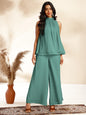 Janasya Sage Dobby Chiffon Self Design Co-Ords