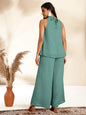 Janasya Sage Dobby Chiffon Self Design Co-Ords
