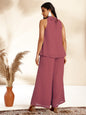 Janasya Coral Dobby Chiffon Self Design Co-Ords