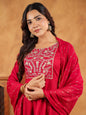 Janasya Pink Rayon Embroidered Kurta,Bottom & Dupatta