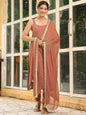 Janasya Dark Rayon Foil Print Straight Kurta Set