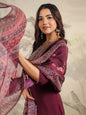 Janasya Dark Chanderi Yoke Embroidery Straight Kurta Set