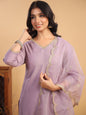 Janasya Light Chanderi Solid Straight Kurta Set