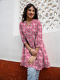 Janasya Dark Georgette Floral A-Line Tunic