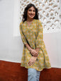 Janasya Dark Georgette Floral A-Line Tunic