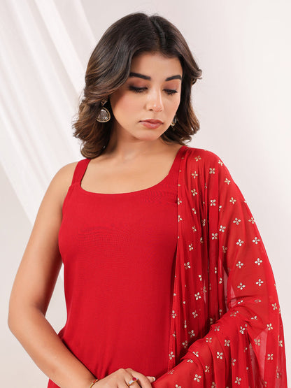 Janasya Dark Rayon Solid Straight Kurta Set