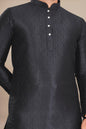 Neera Trendz Black Jacquard Work Men's Kurta With Pyjama