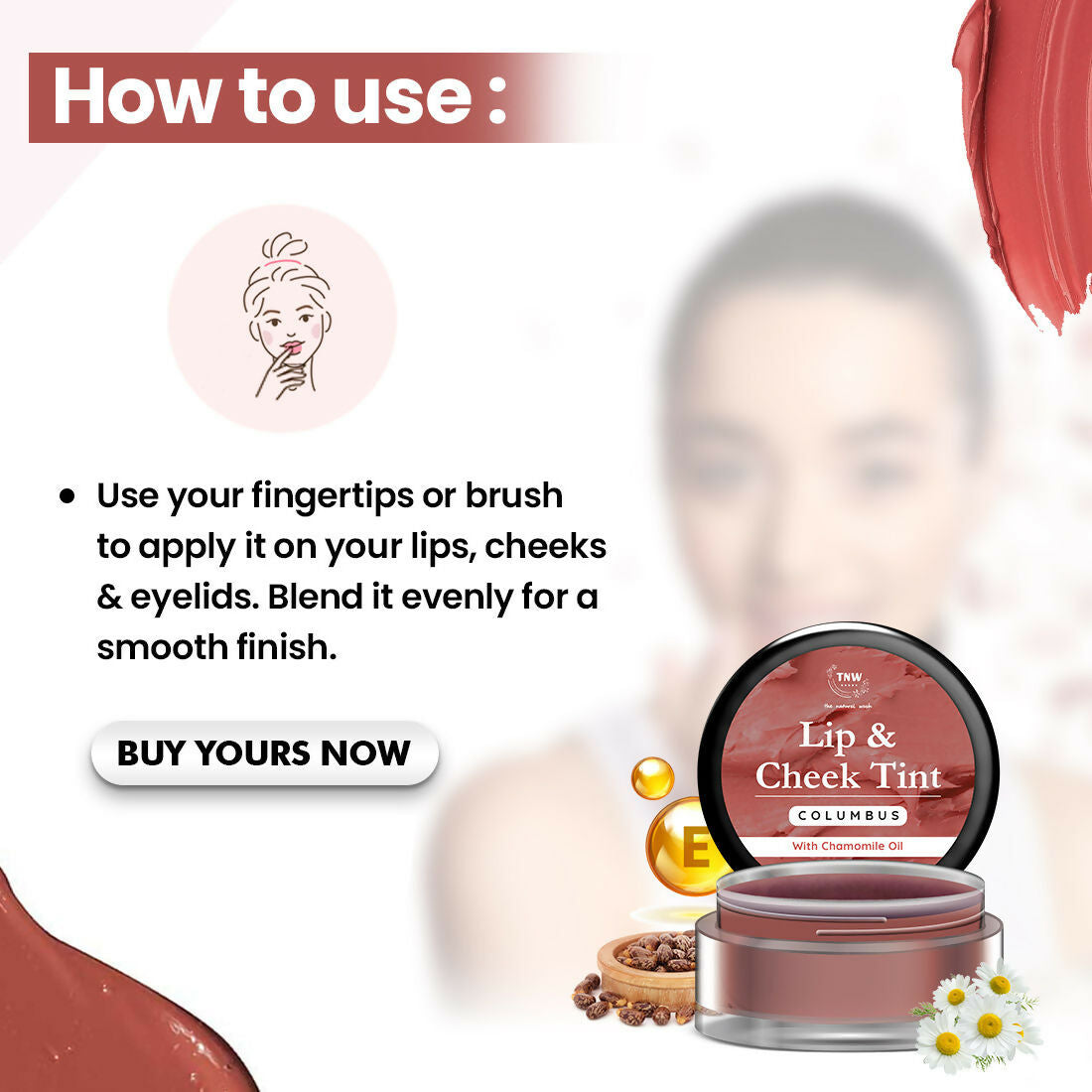 The Natural Wash Columbus Lip & Cheek Tint with Chamomile Oil