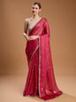 Jyoti Fashion Women's Gajri Red Jimmy Choo Sequins Embroidered Designer Saree with Blouse
