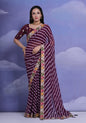 Jyoti Fashion Women's Wine Coding Sequence Georgette Saree with Blouse