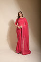 Jyoti Fashion Women's Pink Sequence Embroidery Georgette Saree with Blouse
