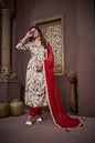 Jyoti Fashion Women's Maroon Rayon Floral Print with Handwork Designer Kurta Set with Dupatta
