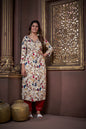 Jyoti Fashion Women's Maroon Rayon Floral Print with Handwork Designer Kurta Set with Dupatta