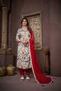 Jyoti Fashion Women's Maroon Rayon Floral Print with Handwork Designer Kurta Set with Dupatta