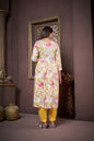 Jyoti Fashion Women's Yellow Rayon Floral Print with Handwork Designer Kurta Set with Dupatta